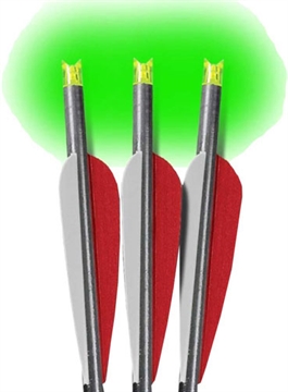 Picture of LUMENOK XBOW ARROW 22" BARNETT HEADHUNTER GREEN CRESCENT 3PK BNECC223G