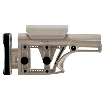 Picture of Luth-AR MBA-1 Fixed Stock, Fits AR-15 & AR-10 Rifle Length A2 Buffer Tube, Flat Dark Earth, Adjustable Cheek Piece and Length of Pull MBA-1F MBA1F