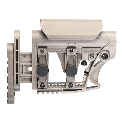 Picture of Luth-AR MBA-3 Carbine Stock, Fits AR-15 & AR-10 Commercial and Mil-Spec Buffer Tubes, Flat Dark Earth, Adjustable Cheek Piece and Length of Pull MBA-3F MBA3F