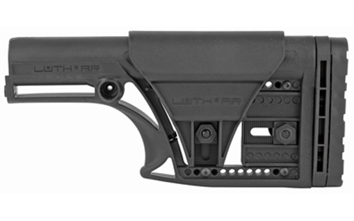 Picture of Luth-AR MBA-1 Stock With 3-Axis Butt Plate, Fits Standard A2 Rifle Length Buffer Tube, Adjustable Length of Pull/Cheek Height/Butt Plate, AR-15/AR-10, Black MBA-1-3AX