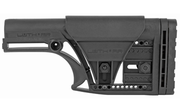 Picture of Luth-AR MBA-1 Stock With 3-Axis Butt Plate, Fits Standard A2 Rifle Length Buffer Tube, Adjustable Length of Pull/Cheek Height/Butt Plate, AR-15/AR-10, Black MBA-1-3AX