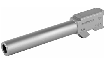 Picture of Lone Wolf Distributors AlphaWolf Barrel, 9MM, 4.49", Matte Stainless Steel Finish, Fits Glock 17 LWD-17N