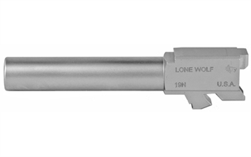Picture of Lone Wolf Distributors AlphaWolf Barrel, 9MM, 4.02", Matte Stainless Steel Finish, Fits Glock 19 LWD-19N
