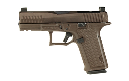 Picture of Lone Wolf Distributors Dusk19, Striker Fired, Semi-automatic, Polymer Frame Pistol, Compact, 9mm, 4.02" Black Barrel, Matte Finish, Bronze Slide and Brown Frame, RMR Compatible Optic Cut, Front Night Sight/ Black Rear, 15 Rounds, 1 Magazine LWD-DUSK19-ORB