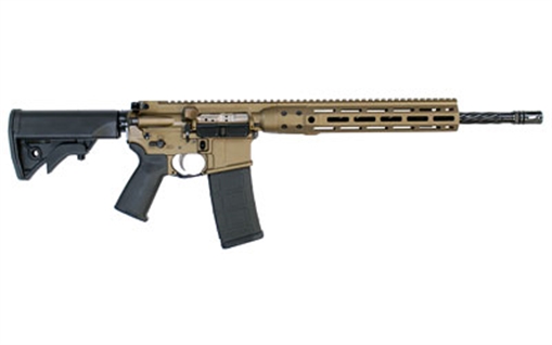 Picture of LWRC Direct Impingement Rifle, Semi-automatic Rifle, 223 Rem/556NATO, 16.1" Cold Hammer Forged Spiral Fluted Barrel, 1:7 Twist, Burnt Bronze Finish,30 Rounds, LWRCI Free Float MLOK Rail, LWRCI A2 Flash Hider, LWRCI Monoforge Upper Receiver ICDIR5BB16ML