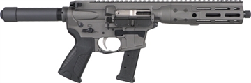 Picture of LWRC IC-9, Semi-automatic Pistol, AR, 9MM, 8.5" Barrel, Threaded 1/2x28, Anodized Finish, Tungsten Gray, LWRCI Ultra Combat Grip, Free Floated M-LOK Rail, 30 Rounds, 1 Magazine, Ambidextrous ICP9TG8