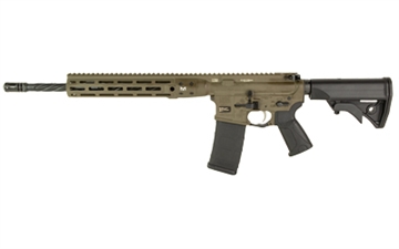 Picture of LWRC IC Direct Impingement, Semi-automatic Rifle, AR, 223 Remington/556NATO, 16.1" Cold Hammer Forged Spiral Fluted Barrel, Threaded 1/2x28, A2 Birdcage Flash Hider, Adjustable Stock, Free-Float M-LOK Rail, Patriot Brown, 30 Rounds, 1 Magazine, Ambidextrous ICDIR5PBC16ML