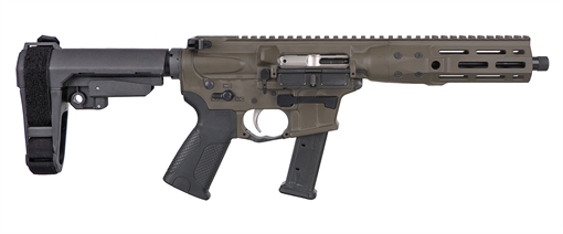 Picture of LWRC IC-9 9mm Luger 8.50" 33+1 Black Nitride Threaded Barrel, Patriot Brown Anodized Aluminum Picatinny Rail Receiver, SB Tactical SBA3 Brace, LWRC Ultra Combat Grip, Ambidextrous ICP9PBC8SBA3