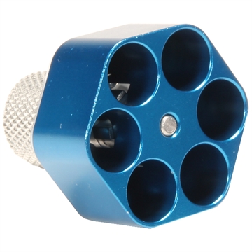 Picture of Pachmayr Speedloader, 357 Magnum, 38 Special, 6 Round, Fits S&W K Frame, Taurus 65/66/80/82, Rossi 971/951/851, CNC Machined from Solid Aluminum, Blued Finish 02652