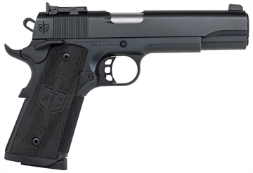 Picture of Military Arms Corporation MAC 1911, JSOC, Single Action Only, Semi-automatic, Metal Frame Pistol, Full Size, 45 ACP, 5" Barrel, Steel Frame, QPQ Finish, Black, Wood Grips, Adjustable Black Blade Rear Sight, 8 Rounds, 2 Magazines 10100536