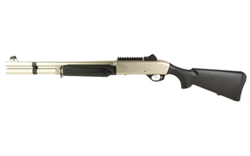 Picture of Military Arms Corporation MAC 2 Tactical Marine, Semi-automatic Shotgun, 12 Gauge, 3" Chamber, 18.5" Barrel, Polymer Stock and Forearm, Electroless Nickel Marine Finish, Ghost Ring Rear and Blade Front Sights, 5 Rounds, Includes Benelli/Mobil Pattern Chokes 1/3/5 21000158