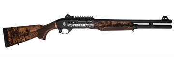 Picture of MAC 21000122PNCH Cowboy Puncher  12 Gauge Semi-Auto 3" 5+1 18.50" 18" Black Barrel, Black Engraved Receiver w/Picatinny Rail, Engraved Wood Stock