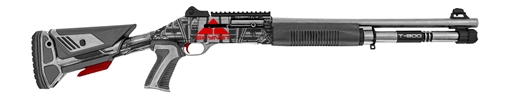 Picture of MAC 21000154AA1 1014 Judgement Day 12 Gauge Semi-Auto 3" 5+1 18.50" Anodized Steel Barrel, Black/Gray Anodized Receiver w/Red "SKYNET" & Picatinny Rail, Synthetic Stock, Black Polymer Grip