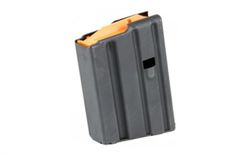 Picture of Ammunition Storage Components Magazine, 223 Rem, Fits AR-15, 5Rd, Stainless, Black, Orange Follower 5-223-SS-BM-O-ASC