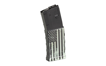 Picture of Mission First Tactical EXD, Magazine, 223 Remington/556NATO, 30 Rounds, Fits AR-15, Black and White American Flag Graphic EXDPM556D-C-AMF4