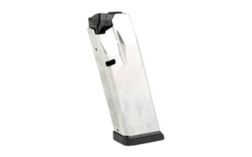 Picture of Springfield Magazine, 9MM, 15 Rounds, Fits Hellcat Pro, Silver Stainless Steel Body with Black Base Plate HCP5915