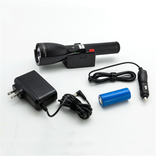 Picture of Maglite ML150LRSX Flashlight, LiFePO4 Battery, Charging Cradle, 12v Car Adapter, 120v Converter ML150LRSX-1019