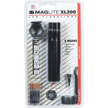 Picture of MAG-LITE FLASHLIGHT XL200 3-CELL AAA LED LENS HOLDER COL LENDS SET PKT CLIP 3 AAA ALK BATTERIES XL200-S301C