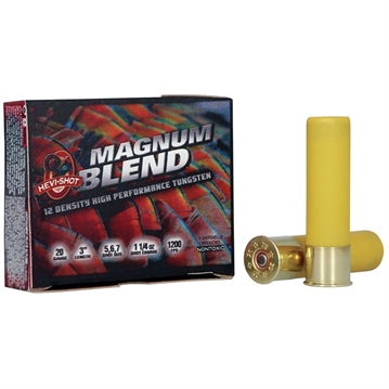 Picture of HEVI-Shot HS00567 Magnum Blend 20Gauge 3" 1 1/4oz Tungsten 5/6/7Shot 5 Per Box/10 Case HS00567 HS567