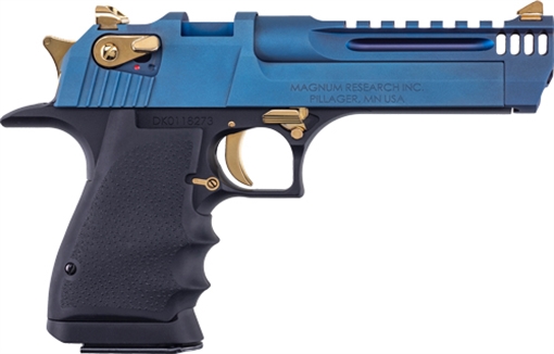 Picture of MAGNUM RESEARCH RESEARCH DESERT EAGLE L5 357 MAG 5IN BARREL 9RD BLACK FRAME CARBO BLUE SLIDE MUZZLE BRAKE DE357L5CBG