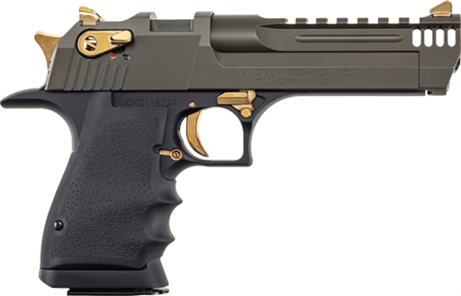 Picture of MAGNUM RESEARCH RESEARCH DESERT EAGLE L5 357 MAG 5IN BARREL 9RD BLACK FRAME MIL-SPEC GREEN SLIDE MUZZLE BRAKE DE357L5MSG