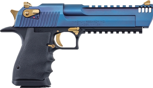 Picture of MAGNUM RESEARCH RESEARCH DESERT EAGLE L6 357 MAG 5IN BARREL 9RD BLACK FRAME CARBO BLUE SLIDE MUZZLE BRAKE DE357L6CBG
