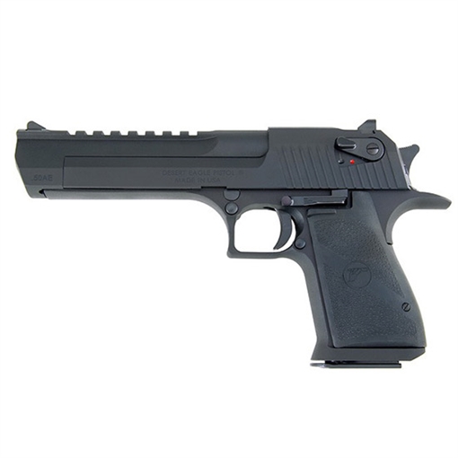 Picture of Magnum Research Desert Eagle, MK19, Single Action, Semi-automatic, Metal Frame Pistol, Full Size, 50 Action Express, 6" Barrel, Steel, Black, Plastic Grips, Fixed Sights, Ambidextrous Thumb Safety, 7 Rounds, 1 Magazine, Ambidextrous DE50