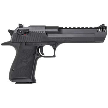 Picture of Magnum Research Desert Eagle Mark XIX 357 Mag 6" with Muzzle Brake 9+1 Matte Black Carbon Steel Frame & Slide Black Rubber Grip DE357IMB