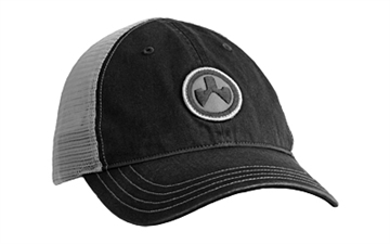 Picture of Magpul Industries Icon Patch Garment Washed Trucker Hat, Black/Charcoal, One Size Fits Most MAG1105-002