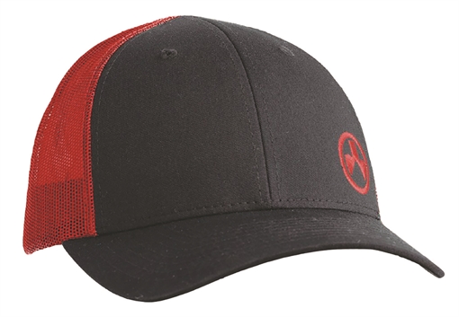 Picture of Magpul MAG1106-003 Icon Trucker Hat Black/Red Adjustable Snapback M/L Structured MAG1106003