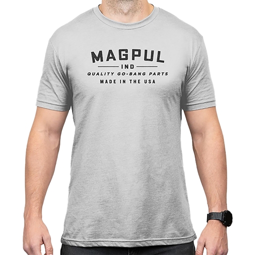 Picture of Magpul MAG1112-041-M Go Bang Parts  Stone Gray Heather Cotton/Polyester Short Sleeve Medium 840815136392