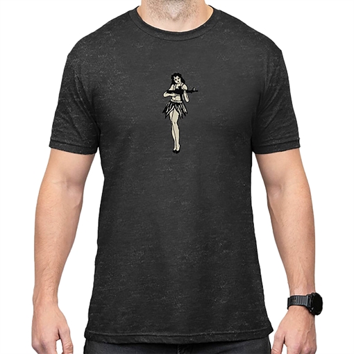 Picture of Magpul MAG1117-010-S Hula Girl CVC  Charcoal Gray Cotton/Polyester Short Sleeve Small 840815149743