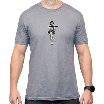 Picture of Magpul MAG1117-041-M Hula Girl CVC  Stone Gray Heather Cotton/Polyester Short Sleeve Medium 840815136606