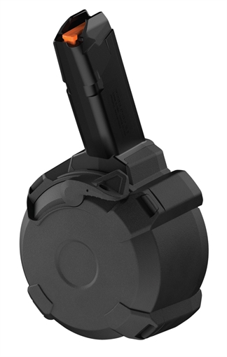 Picture of Magpul Industries Magazine, PMAG D-50 GL9-PCC, 9MM, 50 Round Drum, Fits Glock Pattern Pistol Caliber Carbines, Black, Does Not Fit Glock OEM Pistols MAG1137-BLK MAG1137BLK