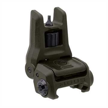 Picture of Magpul Industries MBUS 3 Back-Up Front Sight, Tool-Less Elevation Adjustment Similar to MBUS Pro, Ambidextrous Push-Button Deployment, Fits Picatinny Rails, Flip Up, OD Green MAG1166-ODG MAG1166ODG