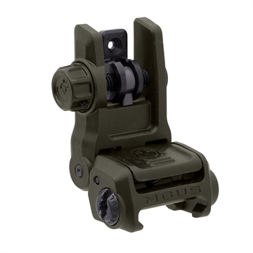 Picture of Magpul Industries MBUS 3 Back-Up Rear Sight, Rapid-Select Rear Aperture System, Ambidextrous Push-Button Deployment, Fits Picatinny Rails, OD Green MAG1167-ODG MAG1167ODG