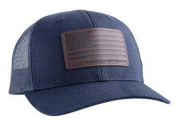 Picture of Magpul MAG1212-410 Standard Trucker Hat Navy Adjustable Snapback OSFA Structured Leather Patch MAG1212410