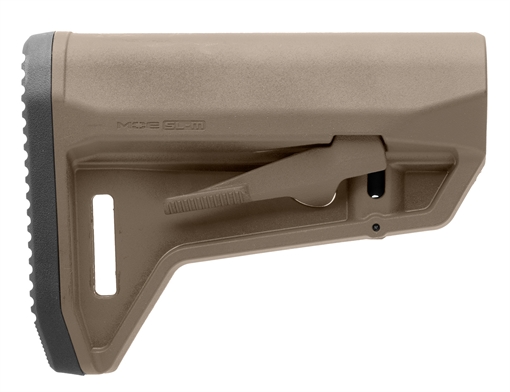 Picture of Magpul Industries MOE SL-M Carbine Stock, Fits Mil-Spec Buffer Tubes, Matte Finish, Flat Dark Earth MAG1242-FDE MAG1242FDE