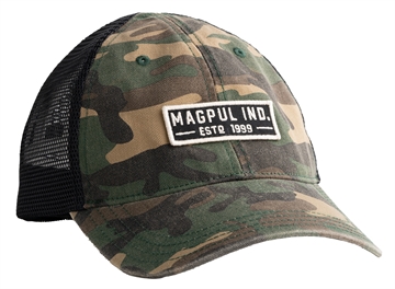 Picture of Magpul MAG1260-964 Established Garment Trucker Hat Woodland Camo Adjustable Snapback OSFA Embroidered Patch MAG1260964