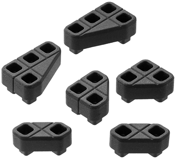Picture of Magpul MAG1366-BLK DAKA Block Kit Angled, Includes 45 Degree Blocks (2), 45/90 Degree Blocks (2) & 30/60 Degree Blocks (2), Black Polypropylene, Fits Magpul DAKA Cases/Organizer Systems MAG1366BLK