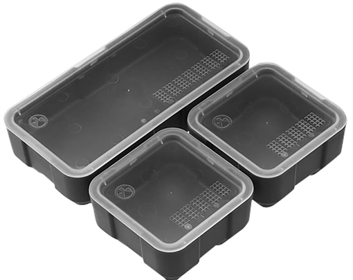 Picture of Magpul Industries DAKA Bins, 2X2 and 2X4 Set, Compatible with DAKA GRID Organizer Panels, 2X2 Measures 3.2"x 3.2"x 1.3" and 2X4 Measures 3.2"x 6.9"x 1.3" Internal, Matte Finish, Black, (1) 2X4 Bin and (2) 2X2 Bins Included MAG1389-BLK MAG1389BLK