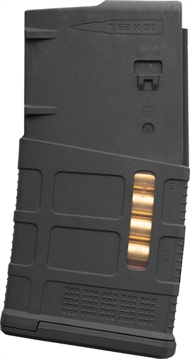 Picture of Magpul Industries Magazine, PMAG 20 LR/SR GEN M3 with Window, 308 Winchester/762NATO, 20 Rounds, Fits DPMS/SR25/LaRue OBR, Black MAG1429-BLK MAG1429BLK