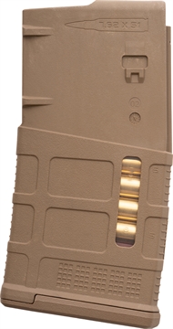Picture of Magpul Industries Magazine, PMAG 20 LR/SR GEN M3 with Window, 308 Winchester/762NATO, 20 Rounds, Fits DPMS/SR25/LaRue OBR, Coyote Tan MAG1429-MCT MAG1429MCT