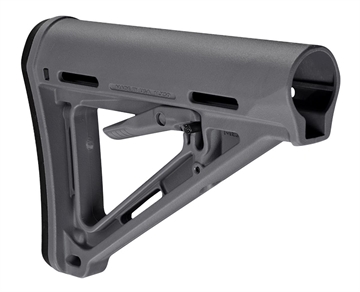 Picture of Magpul MAG400-GRY MOE Carbine Stock Stealth Gray Synthetic for AR-15, M16, M4 with Mil-Spec Tube (Tube Not Included) MAG400GRY