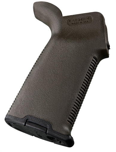 Picture of Magpul MAG416-ODG MOE+ Grip Textured OD Green Polymer with OverMolded Rubber for AR-15, AR-10, M4, M16, M110, SR25 MAG416ODG