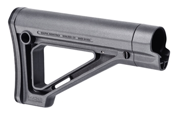 Picture of Magpul MAG480-GRY MOE Carbine Stock Fixed Stealth Gray Synthetic for AR-15, M16, M4 with Mil-Spec Tube (Tube Not Included) MAG480GRY