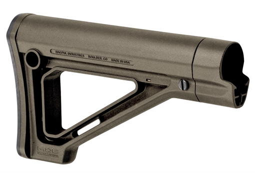 Picture of Magpul MAG480-ODG MOE Carbine Stock Fixed OD Green Synthetic for AR-15, M16, M4 with Mil-Spec Tube (Tube Not Included) MAG480ODG