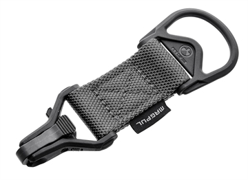 Picture of Magpul MAG516-GRY MS1/MS3 Sling Adapter made of Steel with Stealth Gray Melonite Finish, Polymer Hardware, Nylon 1.25" Webbing & Two to One-Point Design for AR-15, M4 & M16 MAG516GRY