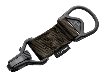 Picture of Magpul MAG516-RGR MS1/MS3 Sling Adapter made of Steel with Ranger Green Melonite Finish, Polymer Hardware, Nylon 1.25" Webbing & Two to One-Point Design for AR-15, M4 & M16 MAG516RGR