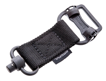 Picture of Magpul MAG519-BLK MS1/MS4 Sling Adapter made of Steel with Maganese Phosphate Black Finish, Polymer Hardware, Nylon 1.25" Webbing & Two to One-Point Design for AR-15, M4, M16, AK-Platform & AKM MAG519BLK